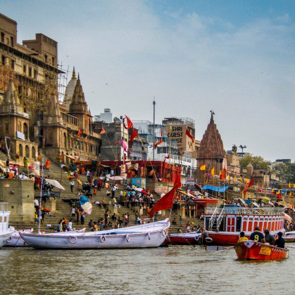 boats parked near buildings